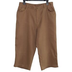 Jones New York Sport Petites Brown 100% Linen Capri Pants Size 14P